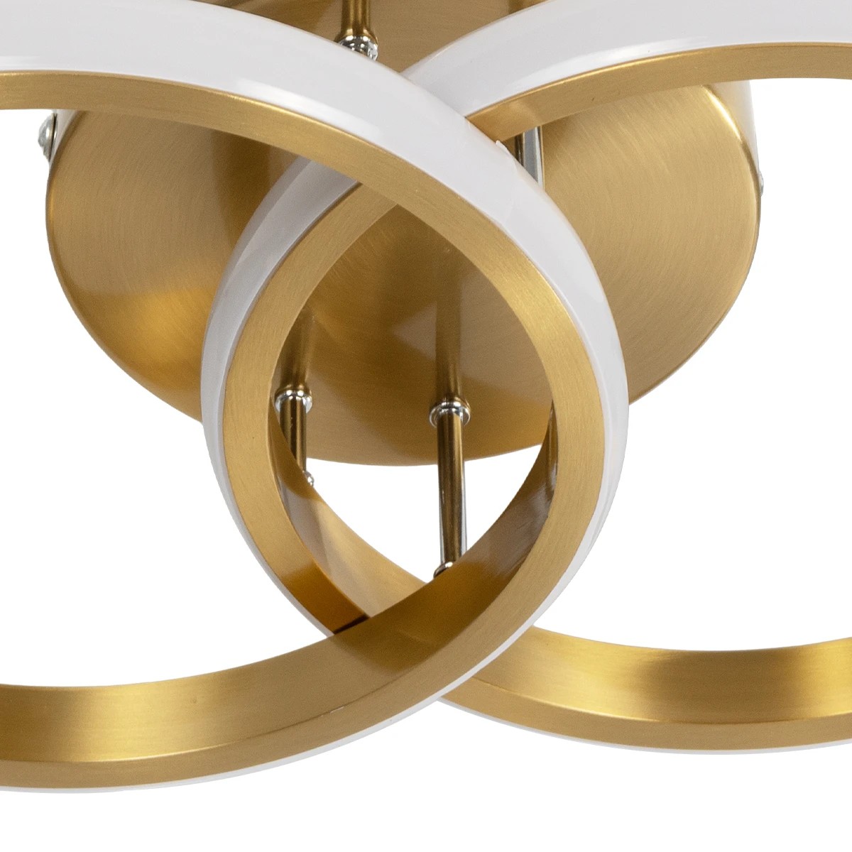 GloboStar® CORA 61060 Φωτιστικό Οροφής Design LED CCT 18W 2160lm 300° AC 220-240V - Εναλλαγή Φωτισμού μέσω Διακόπτη On/Off All In One Ψυχρό 6000k+Φυσικό 4500k+Θερμό 2700k Μ36 x Π20.5 x Υ7cm - Χρυσό Βούρτσας - Image 5