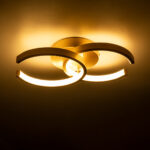 GloboStar® EVA 61069 Φωτιστικό Οροφής Design LED CCT 16W 1920lm 300° AC 220-240V - Εναλλαγή Φωτισμού μέσω Διακόπτη On/Off All In One Ψυχρό 6000k+Φυσικό 4500k+Θερμό 2700k Μ33 x Π21 x Υ7cm - Χρυσό Βούρτσας - Image 5