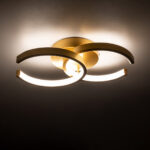 GloboStar® EVA 61069 Φωτιστικό Οροφής Design LED CCT 16W 1920lm 300° AC 220-240V - Εναλλαγή Φωτισμού μέσω Διακόπτη On/Off All In One Ψυχρό 6000k+Φυσικό 4500k+Θερμό 2700k Μ33 x Π21 x Υ7cm - Χρυσό Βούρτσας - Image 6