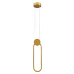 GloboStar® ILDI 61090 Κρεμαστό Φωτιστικό Οροφής Design LED CCT 12W 1440lm 300° AC 220-240V - Εναλλαγή Φωτισμού μέσω Διακόπτη On/Off All In One Ψυχρό 6000k+Φυσικό 4500k+Θερμό 2700k Μ10 x Π2.3 x Υ38cm - Χρυσό Βούρτσας - Image 4