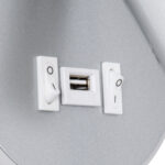GloboStar® JERSEY 61103 Μοντέρνο Φωτιστικό Τοίχου - Απλίκα Ξενοδοχείου Bed Side LED 10W 1380lm 36° & 360° AC 220-240V - Reading Light & 360° Κρυφός Φωτισμός - Φορτιστής USB 3A - Φ14.5 x Π4cm - Φυσικό Λευκό 4500K - Νίκελ Βούρτσας - Image 6