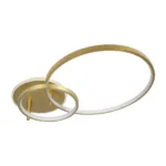 GLOBOSTAR® NEMESIS 61107 Μοντέρνο Φωτιστικό Οροφής LED 67W 7573lm 360° AC 220-240V IP20 Ρυθμιζόμενο Λευκό CCT με Χειριστήριο από 2700K έως 6000K Dimmable - Lumileds SMD Chip - Χρυσό Βούρτσας - Μ84 x Π45 x Υ13cm - 3 Χρόνια Εγγύηση - Image 2
