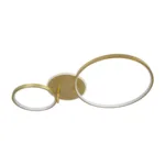 GLOBOSTAR® NEMESIS 61107 Μοντέρνο Φωτιστικό Οροφής LED 67W 7573lm 360° AC 220-240V IP20 Ρυθμιζόμενο Λευκό CCT με Χειριστήριο από 2700K έως 6000K Dimmable - Lumileds SMD Chip - Χρυσό Βούρτσας - Μ84 x Π45 x Υ13cm - 3 Χρόνια Εγγύηση - Image 6