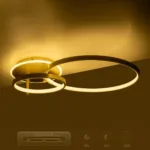 GLOBOSTAR® NEMESIS 61107 Μοντέρνο Φωτιστικό Οροφής LED 67W 7573lm 360° AC 220-240V IP20 Ρυθμιζόμενο Λευκό CCT με Χειριστήριο από 2700K έως 6000K Dimmable - Lumileds SMD Chip - Χρυσό Βούρτσας - Μ84 x Π45 x Υ13cm - 3 Χρόνια Εγγύηση - Image 10