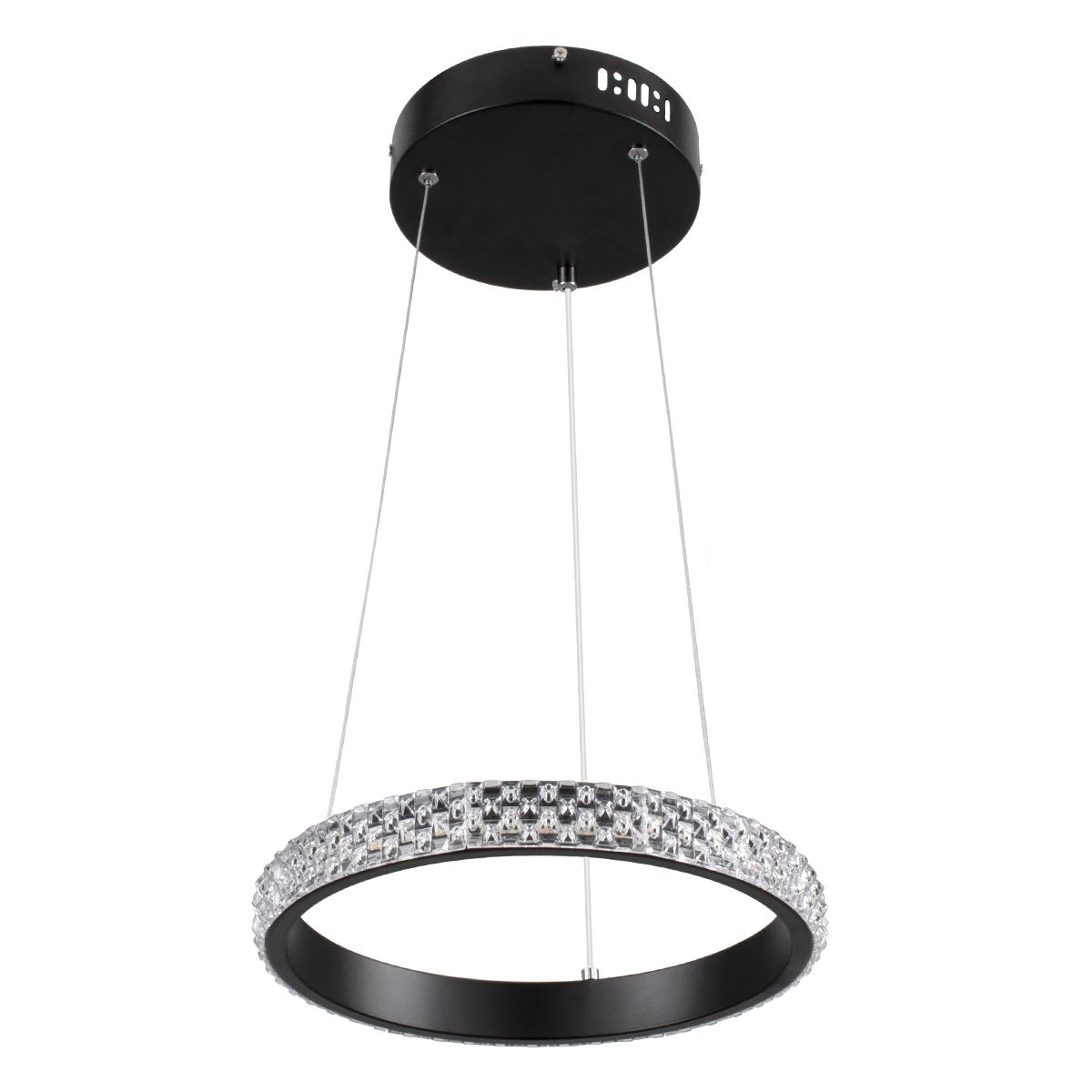 GloboStar® DIAMOND 61126 Κρεμαστό Φωτιστικό Δαχτυλίδι-Κύκλος LED CCT 20W 2356lm 360° AC 220-240V - Εναλλαγή Φωτισμού μέσω Τηλεχειριστηρίου All In One Ψυχρό 6000k+Φυσικό 4500k+Θερμό 2700k Dimmable Φ25cm - Μαύρο - 3 Years Warranty - Image 2