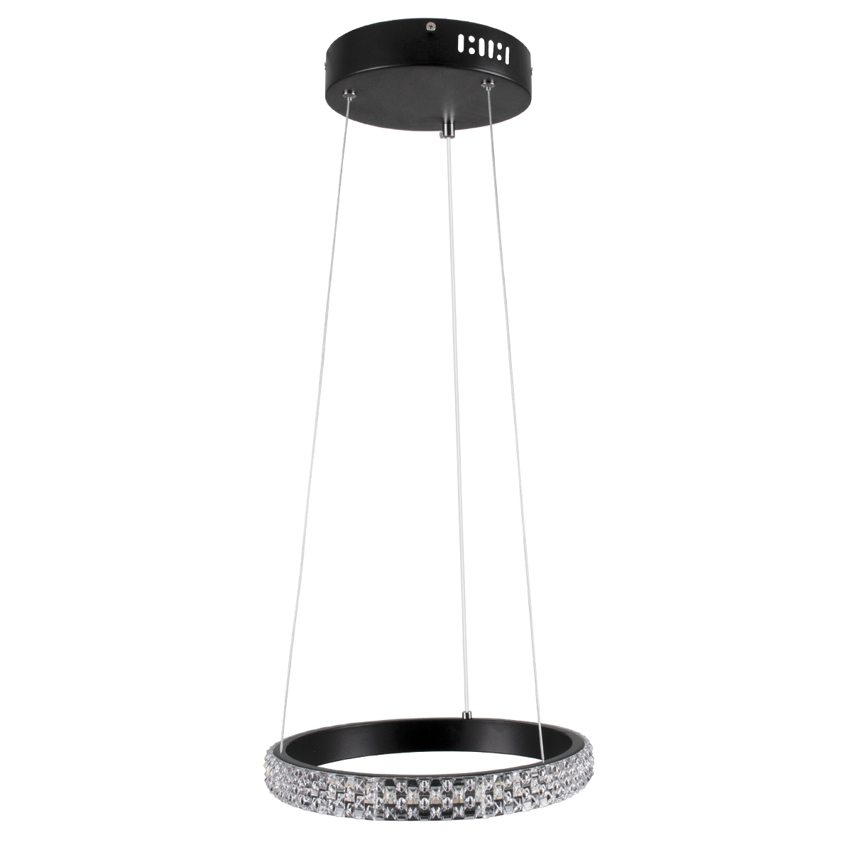 GloboStar® DIAMOND 61126 Κρεμαστό Φωτιστικό Δαχτυλίδι-Κύκλος LED CCT 20W 2356lm 360° AC 220-240V - Εναλλαγή Φωτισμού μέσω Τηλεχειριστηρίου All In One Ψυχρό 6000k+Φυσικό 4500k+Θερμό 2700k Dimmable Φ25cm - Μαύρο - 3 Years Warranty - Image 4