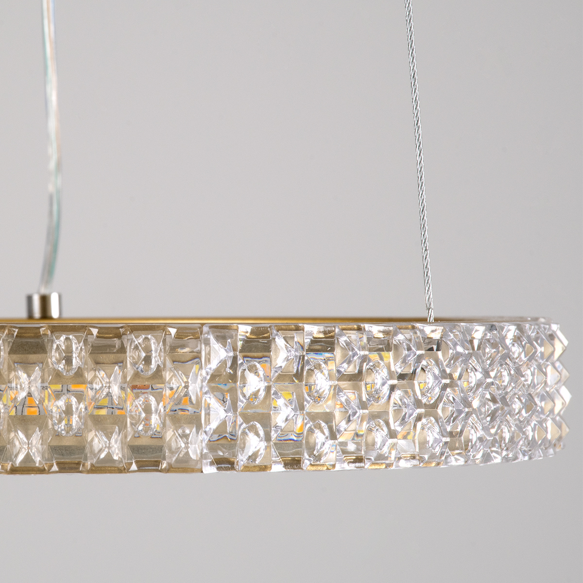 GloboStar® DIAMOND 61127 Κρεμαστό Φωτιστικό Δαχτυλίδι-Κύκλος LED CCT 20W 2356lm 360° AC 220-240V - Εναλλαγή Φωτισμού μέσω Τηλεχειριστηρίου All In One Ψυχρό 6000k+Φυσικό 4500k+Θερμό 2700k Dimmable Φ25cm - Χρυσό Βούρτσας - 3 Years Warranty - Image 5