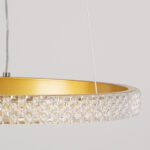 GloboStar® DIAMOND 61129 Κρεμαστό Φωτιστικό Δαχτυλίδι-Κύκλος LED CCT 30W 3513lm 360° AC 220-240V - Εναλλαγή Φωτισμού μέσω Τηλεχειριστηρίου All In One Ψυχρό 6000k+Φυσικό 4500k+Θερμό 2700k Dimmable Φ40cm - Χρυσό Βούρτσας - 3 Years Warranty - Image 5