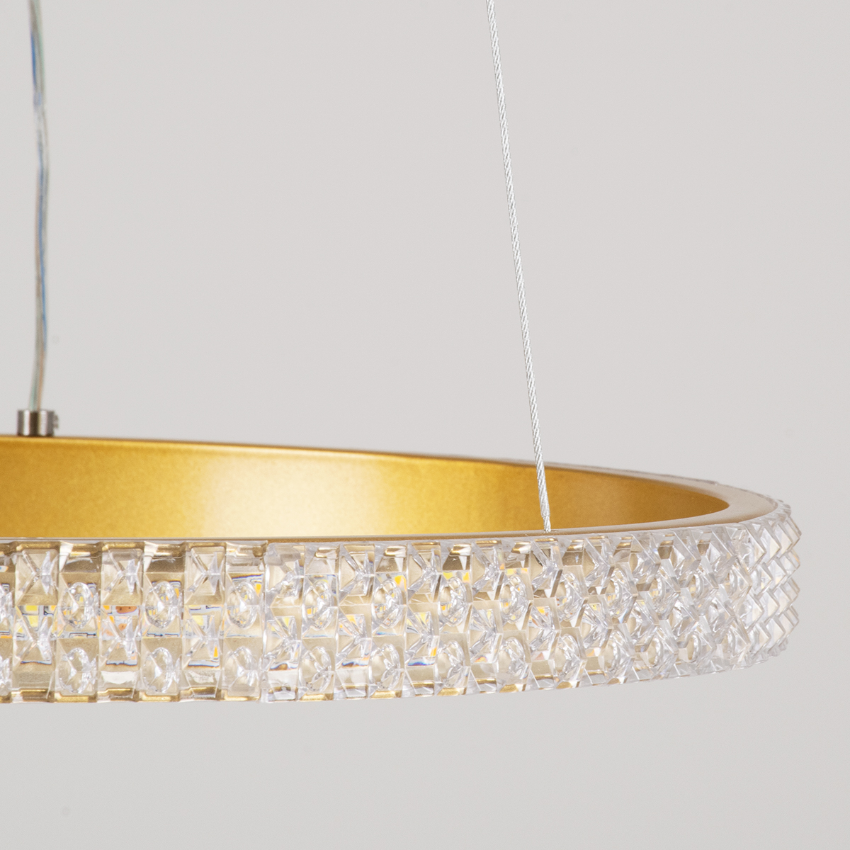 GloboStar® DIAMOND 61129 Κρεμαστό Φωτιστικό Δαχτυλίδι-Κύκλος LED CCT 30W 3513lm 360° AC 220-240V - Εναλλαγή Φωτισμού μέσω Τηλεχειριστηρίου All In One Ψυχρό 6000k+Φυσικό 4500k+Θερμό 2700k Dimmable Φ40cm - Χρυσό Βούρτσας - 3 Years Warranty - Image 5