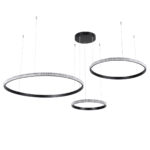 GloboStar® DIAMOND TRIO 61144 Κρεμαστό Φωτιστικό Δαχτυλίδι-Κύκλος LED CCT 120W 14723lm 360° AC 220-240V - Εναλλαγή Φωτισμού μέσω Τηλεχειριστηρίου All In One Ψυχρό 6000k+Φυσικό 4500k+Θερμό 2700k Dimmable Φ40+60+80cm - Μαύρο - 3 Years Warranty - Image 2
