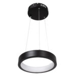 GloboStar® NEMESIS 61152 Κρεμαστό Φωτιστικό Δαχτυλίδι-Κύκλος LED CCT 20W 2356lm 360° AC 220-240V - Εναλλαγή Φωτισμού μέσω Τηλεχειριστηρίου All In One Ψυχρό 6000k+Φυσικό 4500k+Θερμό 2700k Dimmable Φ25cm - Μαύρο - 3 Years Warranty - Image 2