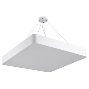 GloboStar® KAMALA 61209-P Κρεμαστή Πλαφονιέρα Οροφής LED CCT 75W 8625lm 120° AC 220-240V - Εναλλαγή Φωτισμού μέσω Τηλεχειριστηρίου All In One Ψυχρό 6000k+Φυσικό 4500k+Θερμό 2700k Dimmable Μ60 x Π60 x Υ8cm - Λευκό - 3 Years Warranty