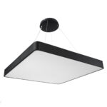GloboStar® KAMALA 61210-P Κρεμαστή Πλαφονιέρα Οροφής LED CCT 100W 11020lm 120° AC 220-240V - Εναλλαγή Φωτισμού μέσω Τηλεχειριστηρίου All In One Ψυχρό 6000k+Φυσικό 4500k+Θερμό 2700k Dimmable Μ80 x Π80 x Υ8cm- Μαύρο - 3 Years Warranty - Image 2