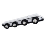 GloboStar® NESPO 61214 Φωτιστικό Οροφής Linear Design LED CCT με Κινούμενα Σποτ LED Spot Downlight 48W 5376lm 360° & 45° AC 220-240V - Εναλλαγή Φωτισμού μέσω Διακόπτη On/Off All In One Ψυχρό 6000k+Φυσικό 4500k+Θερμό 2700k Μ80 x Π13 x Υ6.5cm - Μαύρο - Image 2
