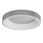 GloboStar® SALEM 61234 Πλαφονιέρα Οροφής Δαχτυλίδι-Κύκλος LED CCT 75W 8625lm 120° AC 220-240V - Εναλλαγή Φωτισμού μέσω Τηλεχειριστηρίου All In One Ψυχρό 6000k+Φυσικό 4500k+Θερμό 2700k Dimmable Φ45cm - Ασημί - 3 Years Warranty