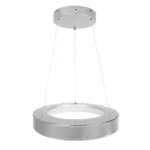 GloboStar® SALEM 61242 Κρεμαστή Πλαφονιέρα Οροφής Δαχτυλίδι-Κύκλος LED CCT 75W 8625lm 120° AC 220-240V - Εναλλαγή Φωτισμού μέσω Τηλεχειριστηρίου All In One Ψυχρό 6000k+Φυσικό 4500k+Θερμό 2700k Dimmable Φ45cm - Ασημί - 3 Years Warranty - Image 4