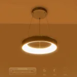 GloboStar® SALEM 61242 Κρεμαστή Πλαφονιέρα Οροφής Δαχτυλίδι-Κύκλος LED CCT 75W 8625lm 120° AC 220-240V - Εναλλαγή Φωτισμού μέσω Τηλεχειριστηρίου All In One Ψυχρό 6000k+Φυσικό 4500k+Θερμό 2700k Dimmable Φ45cm - Ασημί - 3 Years Warranty - Image 8