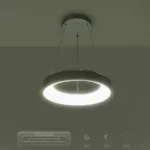GloboStar® SALEM 61242 Κρεμαστή Πλαφονιέρα Οροφής Δαχτυλίδι-Κύκλος LED CCT 75W 8625lm 120° AC 220-240V - Εναλλαγή Φωτισμού μέσω Τηλεχειριστηρίου All In One Ψυχρό 6000k+Φυσικό 4500k+Θερμό 2700k Dimmable Φ45cm - Ασημί - 3 Years Warranty - Image 10