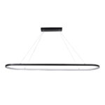 GloboStar® BOLIVAR 61271 Κρεμαστό Φωτιστικό Οροφής Design LED CCT 54W 6210lm 300° AC 220-240V - Εναλλαγή Φωτισμού μέσω Τηλεχειριστηρίου All In One Ψυχρό 6000k+Φυσικό 4500k+Θερμό 2700k Dimmable Μ120 x Π30 x Υ2cm - Μαύρο - 3 Years Warranty - Image 3