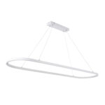 GloboStar® BOLIVAR 61272 Κρεμαστό Φωτιστικό Οροφής Design LED CCT 54W 6210lm 300° AC 220-240V - Εναλλαγή Φωτισμού μέσω Τηλεχειριστηρίου All In One Ψυχρό 6000k+Φυσικό 4500k+Θερμό 2700k Dimmable Μ120 x Π30 x Υ2cm - Λευκό - 3 Years Warranty - Image 2