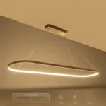 GLOBOSTAR® BOLIVAR 61273 Μοντέρνο Κρεμαστό Φωτιστικό Οροφής LED 54W 6210lm 360° AC 220-240V IP20 Ρυθμιζόμενο Λευκό CCT με Χειριστήριο από 2700K έως 6000K Dimmable - Lumileds SMD Chip - Νίκελ Βούρτσας - Μ120 x Π30 x Υ2cm - 3 Χρόνια Εγγύηση - Image 9