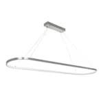 GLOBOSTAR® BOLIVAR 61273 Μοντέρνο Κρεμαστό Φωτιστικό Οροφής LED 54W 6210lm 360° AC 220-240V IP20 Ρυθμιζόμενο Λευκό CCT με Χειριστήριο από 2700K έως 6000K Dimmable - Lumileds SMD Chip - Νίκελ Βούρτσας - Μ120 x Π30 x Υ2cm - 3 Χρόνια Εγγύηση