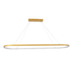 GloboStar® BOLIVAR 61274 Κρεμαστό Φωτιστικό Οροφής Design LED CCT 54W 6210lm 300° AC 220-240V - Εναλλαγή Φωτισμού μέσω Τηλεχειριστηρίου All In One Ψυχρό 6000k+Φυσικό 4500k+Θερμό 2700k Dimmable Μ120 x Π30 x Υ2cm - Χρυσό Βούρτσας - 3 Years Warranty - Image 3