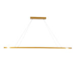 GloboStar® BOLIVAR 61274 Κρεμαστό Φωτιστικό Οροφής Design LED CCT 54W 6210lm 300° AC 220-240V - Εναλλαγή Φωτισμού μέσω Τηλεχειριστηρίου All In One Ψυχρό 6000k+Φυσικό 4500k+Θερμό 2700k Dimmable Μ120 x Π30 x Υ2cm - Χρυσό Βούρτσας - 3 Years Warranty - Image 4