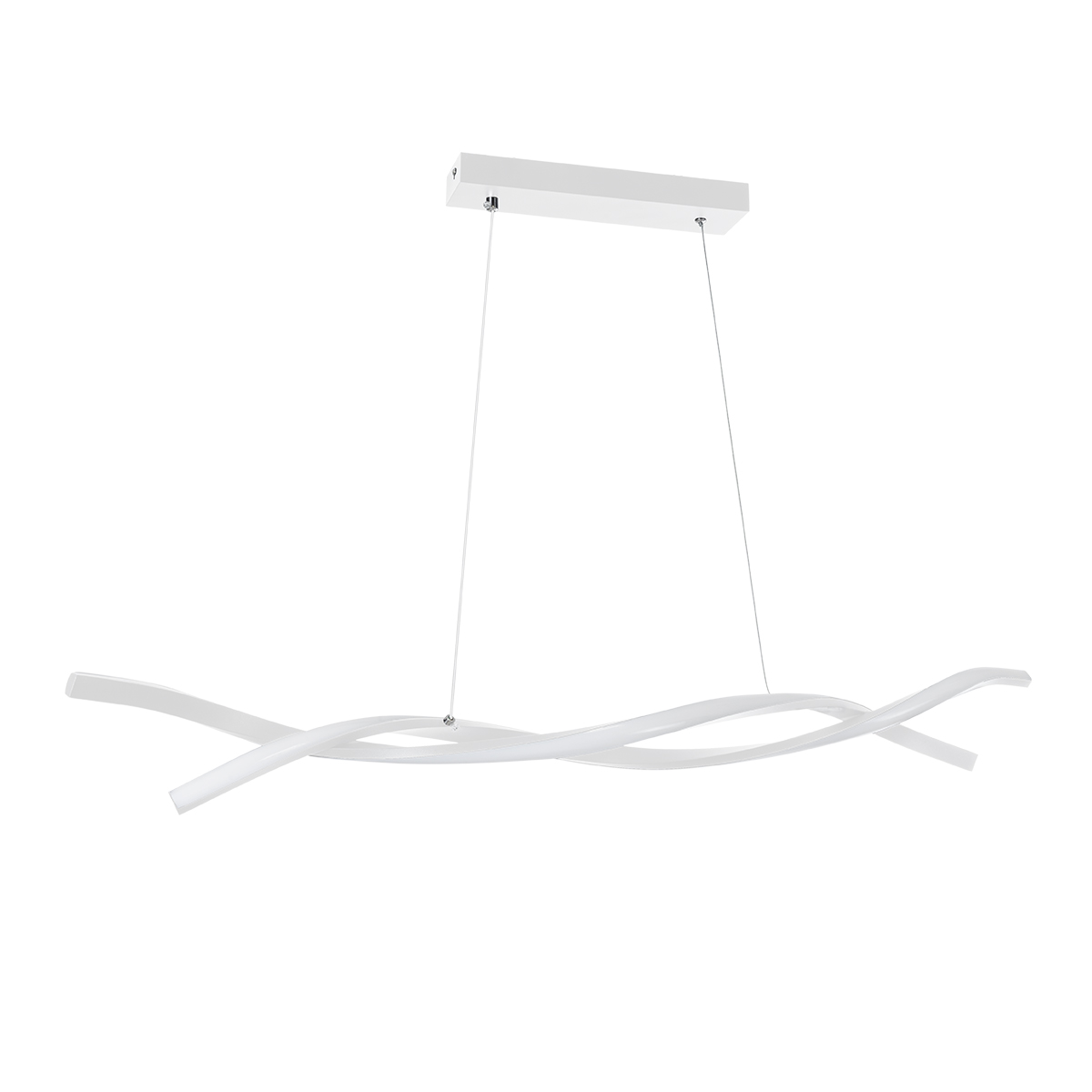 GloboStar® MORALES 61276 Κρεμαστό Φωτιστικό Οροφής Design LED CCT 54W 6048lm 200° AC 220-240V - Εναλλαγή Φωτισμού μέσω Τηλεχειριστηρίου All In One Ψυχρό 6000k+Φυσικό 4500k+Θερμό 2700k Dimmable Μ90 x Π14 x Υ14cm - Λευκό - 3 Years Warranty - Image 2