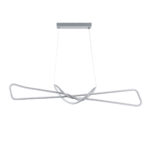 GloboStar® DOLORES 61281 Κρεμαστό Φωτιστικό Οροφής Design LED CCT 105W 11760lm 300° AC 220-240V - Εναλλαγή Φωτισμού μέσω Τηλεχειριστηρίου All In One Ψυχρό 6000k+Φυσικό 4500k+Θερμό 2700k Dimmable Μ110 x Π17 x Υ17.5cm - Νίκελ Ασημί Βούρτσας - 3 Years Warran - Image 4