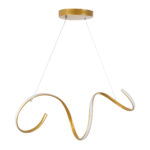 GloboStar® SPIRALE 61286 Κρεμαστό Φωτιστικό Οροφής Design LED CCT 75W 8400lm 300° AC 220-240V - Εναλλαγή Φωτισμού μέσω Τηλεχειριστηρίου All In One Ψυχρό 6000k+Φυσικό 4500k+Θερμό 2700k Dimmable Μ72 x Π25 x Υ30cm - Χρυσό Βούρτσας - 3 Years Warranty - Image 3