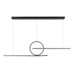 GloboStar® TEREZA 61288 Κρεμαστό Φωτιστικό Οροφής Design LED CCT 67W 7504lm 300° AC 220-240V - Εναλλαγή Φωτισμού μέσω Τηλεχειριστηρίου All In One Ψυχρό 6000k+Φυσικό 4500k+Θερμό 2700K Dimmable Μ110 x Π4.5 x Υ34cm - Μαύρο - 3 Χρόνια Εγγύηση - Image 2