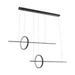 GloboStar® LINEARE 61290 Κρεμαστό Φωτιστικό Οροφής Design LED CCT 67W 7504lm 300° AC 220-240V - Εναλλαγή Φωτισμού μέσω Τηλεχειριστηρίου All In One Ψυχρό 6000k+Φυσικό 4500k+Θερμό 2700k Dimmable Μ130 x Π25 x Υ60cm - Μαύρο - 3 Years Warranty - Image 2