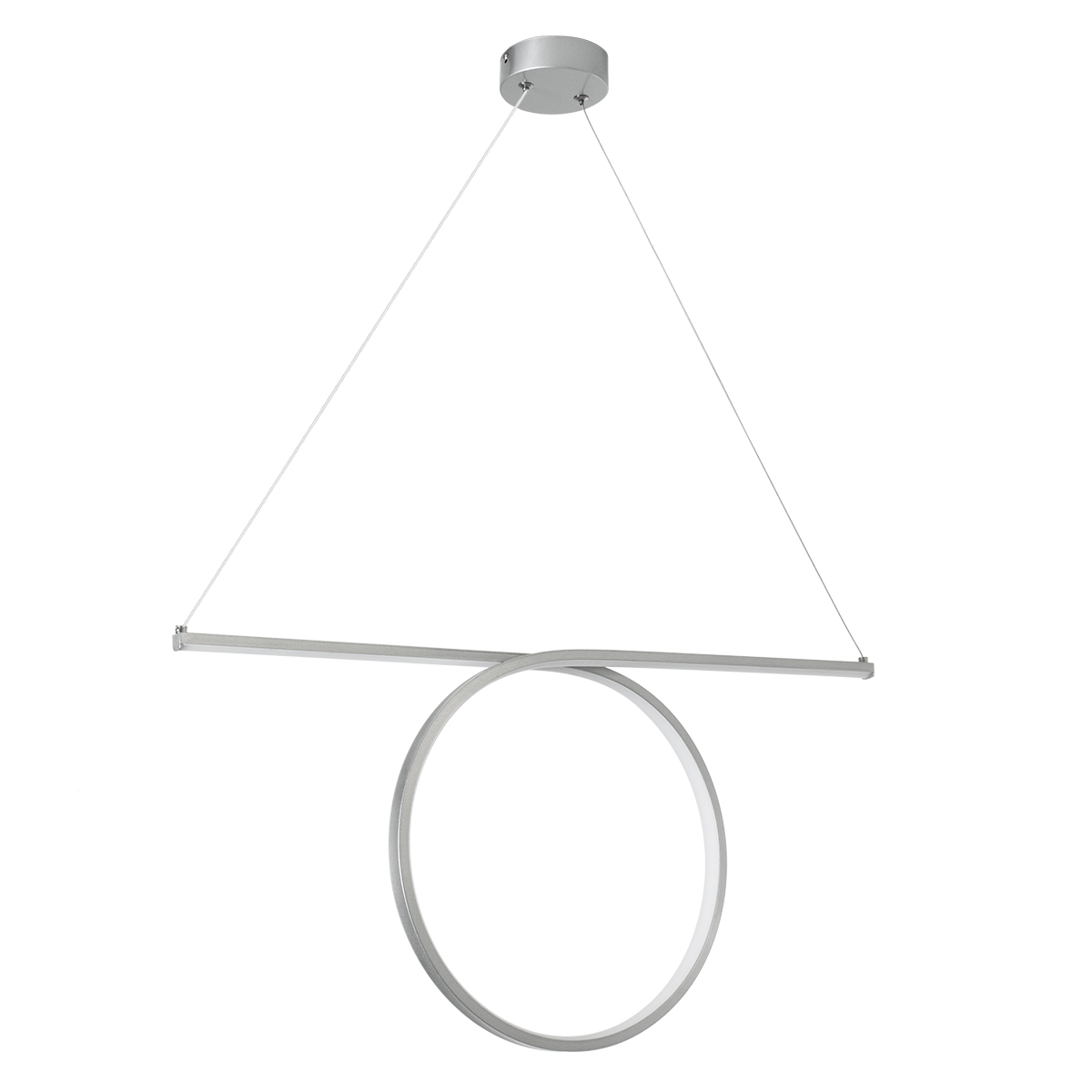 GloboStar® ROME 61296 Κρεμαστό Φωτιστικό Οροφής Linear Design LED CCT 24W 2640lm 200° AC 220-240V - Εναλλαγή Φωτισμού μέσω Διακόπτη On/Off All In One Ψυχρό 6000k+Φυσικό 4500k+Θερμό 2700k Μ65.5 x Π4 x Υ33cm - Ασημί Βούρτσας - 3 Years Warranty - Image 2