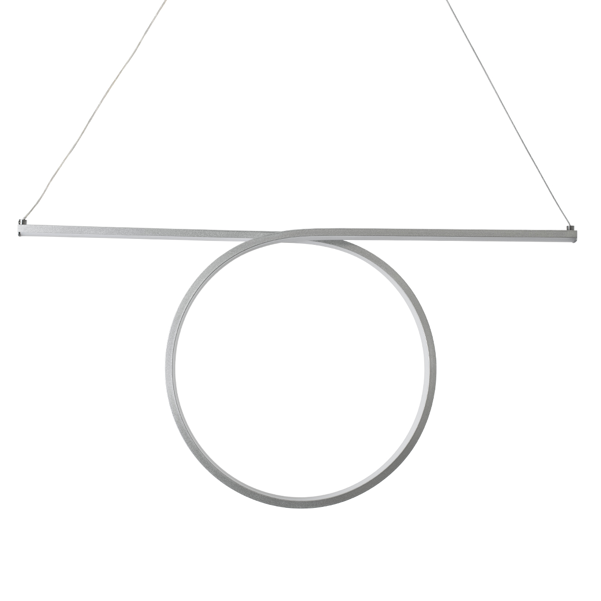 GloboStar® ROME 61296 Κρεμαστό Φωτιστικό Οροφής Linear Design LED CCT 24W 2640lm 200° AC 220-240V - Εναλλαγή Φωτισμού μέσω Διακόπτη On/Off All In One Ψυχρό 6000k+Φυσικό 4500k+Θερμό 2700k Μ65.5 x Π4 x Υ33cm - Ασημί Βούρτσας - 3 Years Warranty - Image 5
