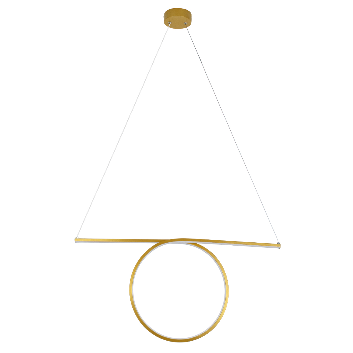 GloboStar® ROME 61297 Κρεμαστό Φωτιστικό Οροφής Linear Design LED CCT 24W 2640lm 200° AC 220-240V - Εναλλαγή Φωτισμού μέσω Διακόπτη On/Off All In One Ψυχρό 6000k+Φυσικό 4500k+Θερμό 2700k Μ65.5 x Π4 x Υ33cm - Χρυσό Βούρτσας - 3 Years Warranty - Image 3