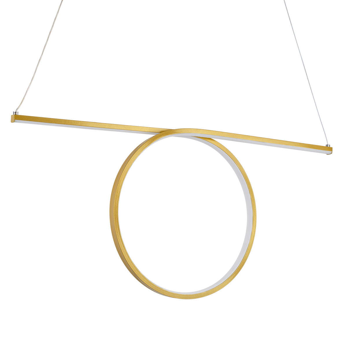 GloboStar® ROME 61297 Κρεμαστό Φωτιστικό Οροφής Linear Design LED CCT 24W 2640lm 200° AC 220-240V - Εναλλαγή Φωτισμού μέσω Διακόπτη On/Off All In One Ψυχρό 6000k+Φυσικό 4500k+Θερμό 2700k Μ65.5 x Π4 x Υ33cm - Χρυσό Βούρτσας - 3 Years Warranty - Image 4