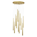 GloboStar® TEARS 61314 Κρεμαστό Φωτιστικό Οροφής Design LED CCT 36W 3960lm 180° AC 220-240V - Εναλλαγή Φωτισμού μέσω Τηλεχειριστηρίου All In One Ψυχρό 6000k+Φυσικό 4500k+Θερμό 2700k Dimmable Φ60 x Υ51.5cm - Χρυσό Βούρτσας - 3 Years Warranty - Image 3