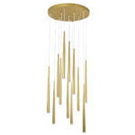 GloboStar® TEARS 61314 Κρεμαστό Φωτιστικό Οροφής Design LED CCT 36W 3960lm 180° AC 220-240V - Εναλλαγή Φωτισμού μέσω Τηλεχειριστηρίου All In One Ψυχρό 6000k+Φυσικό 4500k+Θερμό 2700k Dimmable Φ60 x Υ51.5cm - Χρυσό Βούρτσας - 3 Years Warranty - Image 4