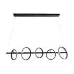 GloboStar® CIRCOLARE 61319 Κρεμαστό Φωτιστικό Οροφής Design LED CCT 75W 8400lm 360° AC 220-240V - Εναλλαγή Φωτισμού μέσω Τηλεχειριστηρίου All In One Ψυχρό 6000k+Φυσικό 4500k+Θερμό 2700k Dimmable Μ120 x Π25 x Υ25cm - Μαύρο - 3 Χρόνια Εγγύηση - Image 3