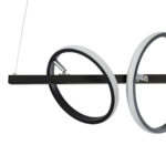 GloboStar® CIRCOLARE 61319 Κρεμαστό Φωτιστικό Οροφής Design LED CCT 75W 8400lm 360° AC 220-240V - Εναλλαγή Φωτισμού μέσω Τηλεχειριστηρίου All In One Ψυχρό 6000k+Φυσικό 4500k+Θερμό 2700k Dimmable Μ120 x Π25 x Υ25cm - Μαύρο - 3 Χρόνια Εγγύηση - Image 8