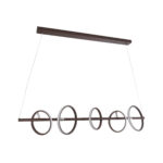 GloboStar® CIRCOLARE 61321 Κρεμαστό Φωτιστικό Οροφής Design LED CCT 75W 8400lm 360° AC 220-240V - Εναλλαγή Φωτισμού μέσω Τηλεχειριστηρίου All In One Ψυχρό 6000k+Φυσικό 4500k+Θερμό 2700k Dimmable Μ120 x Π25 x Υ25cm - Καφέ - 3 Χρόνια Εγγύηση - Image 2