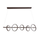 GloboStar® CIRCOLARE 61321 Κρεμαστό Φωτιστικό Οροφής Design LED CCT 75W 8400lm 360° AC 220-240V - Εναλλαγή Φωτισμού μέσω Τηλεχειριστηρίου All In One Ψυχρό 6000k+Φυσικό 4500k+Θερμό 2700k Dimmable Μ120 x Π25 x Υ25cm - Καφέ - 3 Χρόνια Εγγύηση - Image 3