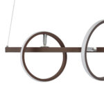 GloboStar® CIRCOLARE 61321 Κρεμαστό Φωτιστικό Οροφής Design LED CCT 75W 8400lm 360° AC 220-240V - Εναλλαγή Φωτισμού μέσω Τηλεχειριστηρίου All In One Ψυχρό 6000k+Φυσικό 4500k+Θερμό 2700k Dimmable Μ120 x Π25 x Υ25cm - Καφέ - 3 Χρόνια Εγγύηση - Image 8