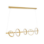 GloboStar® CIRCOLARE 61322 Κρεμαστό Φωτιστικό Οροφής Design LED CCT 75W 8400lm 360° AC 220-240V - Εναλλαγή Φωτισμού μέσω Τηλεχειριστηρίου All In One Ψυχρό 6000k+Φυσικό 4500k+Θερμό 2700k Dimmable Μ120 x Π25 x Υ25cm - Χρυσό - 3 Χρόνια Εγγύηση - Image 5