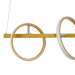 GloboStar® CIRCOLARE 61322 Κρεμαστό Φωτιστικό Οροφής Design LED CCT 75W 8400lm 360° AC 220-240V - Εναλλαγή Φωτισμού μέσω Τηλεχειριστηρίου All In One Ψυχρό 6000k+Φυσικό 4500k+Θερμό 2700k Dimmable Μ120 x Π25 x Υ25cm - Χρυσό - 3 Χρόνια Εγγύηση - Image 7