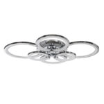 GloboStar® ROYAL-R 61324 Φωτιστικό Οροφής Design LED CCT 135W 16200lm 360° AC 220-240V - Εναλλαγή Φωτισμού μέσω Τηλεχειριστηρίου All In One Ψυχρό 6000k+Φυσικό 4500k+Θερμό 2700k Dimmable Μ80.5 x Π59 x Υ12cm - Νίκελ Χρώμιο - 3 Years Warranty - Image 3