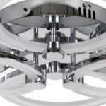 GloboStar® ROYAL-R 61324 Φωτιστικό Οροφής Design LED CCT 135W 16200lm 360° AC 220-240V - Εναλλαγή Φωτισμού μέσω Τηλεχειριστηρίου All In One Ψυχρό 6000k+Φυσικό 4500k+Θερμό 2700k Dimmable Μ80.5 x Π59 x Υ12cm - Νίκελ Χρώμιο - 3 Years Warranty - Image 6