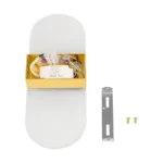 GLOBOSTAR® RARE 61338 Μοντέρνο Φωτιστικό Τοίχου - Απλίκα LED 5W 600lm 180° AC 220-240V IP20 Ρυθμιζόμενο Λευκό CCT με On/Off 2700K/4500K/6000K - Lumileds SMD Chip - Χρυσό Βούρτσας - Μ10 x Π5 x Υ27.5cm - 3 Χρόνια Εγγύηση - Image 6