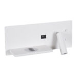GloboStar® PALADIN 61353 Μοντέρνο Φωτιστικό Τοίχου - Απλίκα Ξενοδοχείου Bed Side LED 6W 720lm 36° AC 220-240V - Reading Light & Κρυφός Φωτισμός - Φορτιστές USB 3A & Wireless 20W - Μ30 x Π11 x Υ12cm - Φυσικό Λευκό 4500K - Λευκό - Αριστερό - Image 2